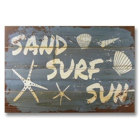 WILE E. WOOD Wile E. Wood WSSS2014 20 x 14 Sand Surf Sun Wood Art WSSS2014